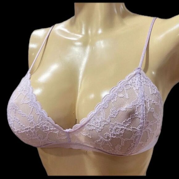 Victoria’s Secret Sexy Strappy back Unlined Bralette Purple Large - Picture 1 of 5